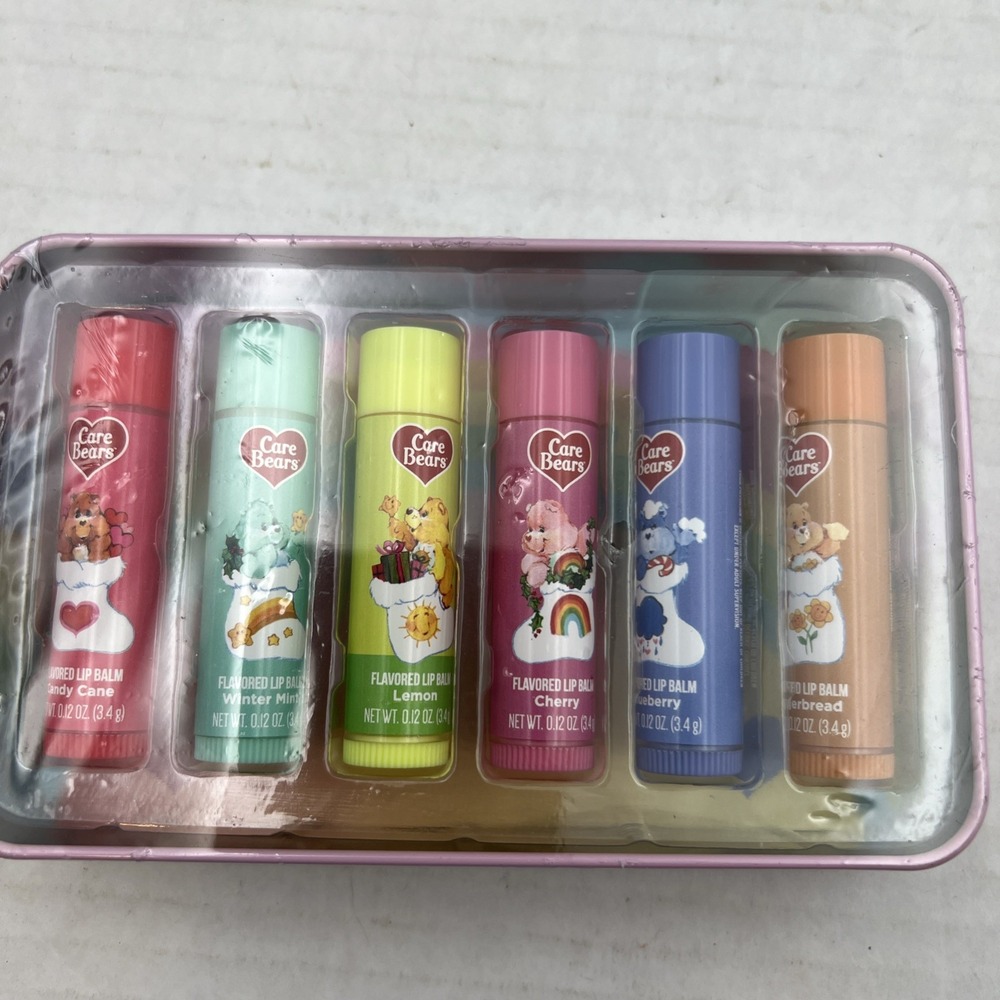 New Taste Beauty - CARE BEARS -‎ 6 Flavored Lip Balm Set - Collectible Tin